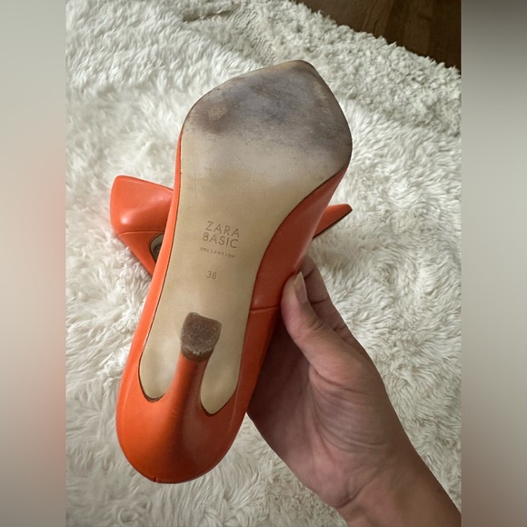 Orange heels Zara, size 38 / 7.5 - Picture 6 of 8